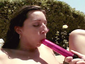 Two babes get wild by the swimming pool!
