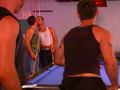 Gay orgy on a pool table! Sticks, balls and holes!