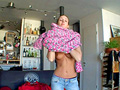 Casting d'une brunette sexy