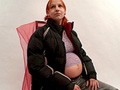 Rousse enceinte et gros vibro joueur