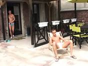 Gay sex on the terrace